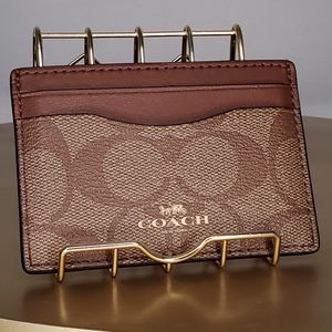 Coach Signature Canvas Cardholder Wallet